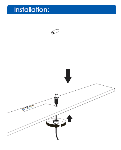 Mini pole LED Gris 1W