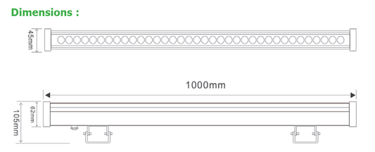 Luminaire Wallwasher 36W étanche pour extérieur - IP65