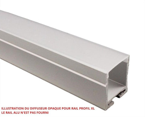 Diffuseur opaque pour rail profil XL 23,4x28mm - 2000mm