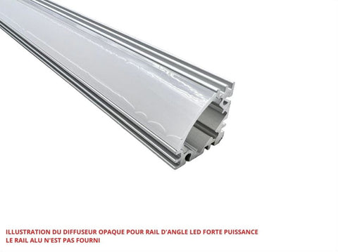 Diffuseur opaque pour rail d'angle LED forte puissance 18x18mm - 2000mm