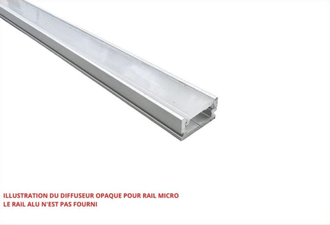 Diffuseur opaque pour rail micro 12x6,2mm - 2000mm