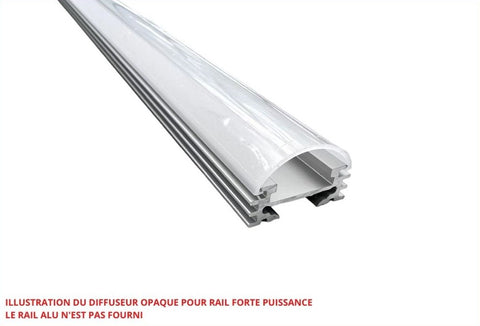 Diffuseur opaque pour rail profil large 20x7,5mm - 2000mm
