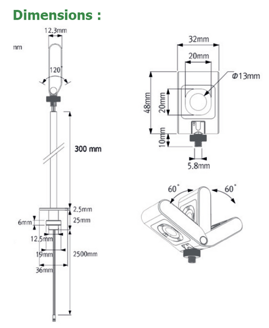 LuxFeel Pole 50 - 2,8W - 4000°K