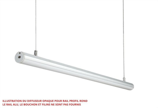 Diffuseur opaque pour rail profil rond - 2000mm