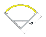 Rail d'angle 16x16mm - 2000mm