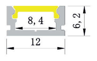 Rail micro 12x6,2mm - 2000mm